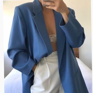 Vintage Sky Blue Wool Blazer